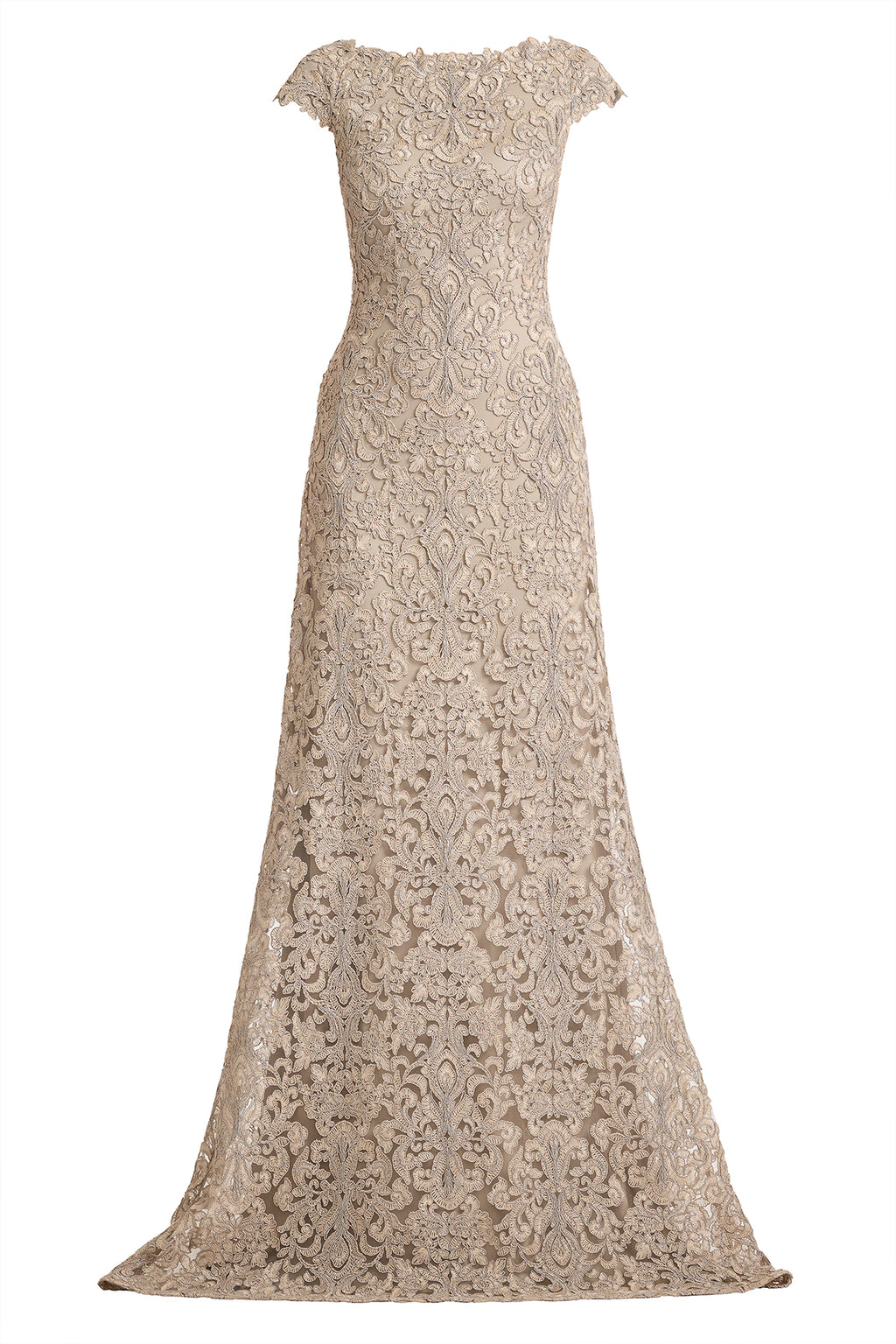 Hoyt Lotus Embroidered Tulle Gown-PUMIC Ghost