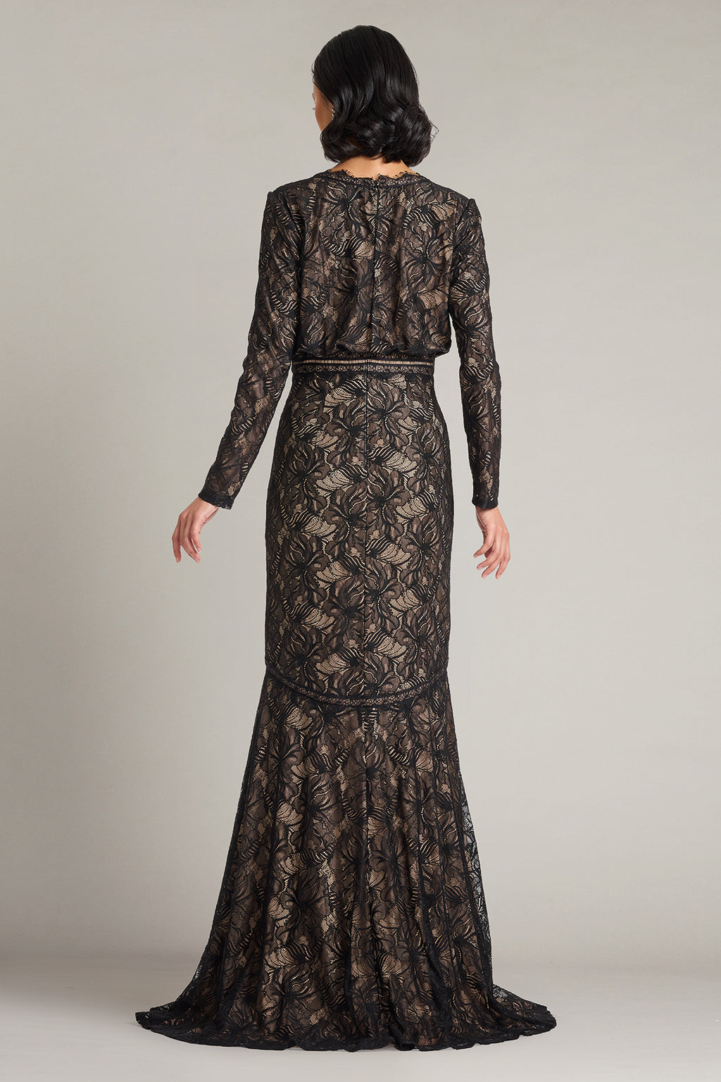 Carelli Orchid Lace Gown-BK/ND Back