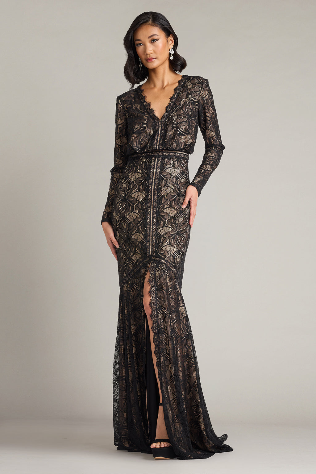 Carelli Orchid Lace Gown-BK/ND Front