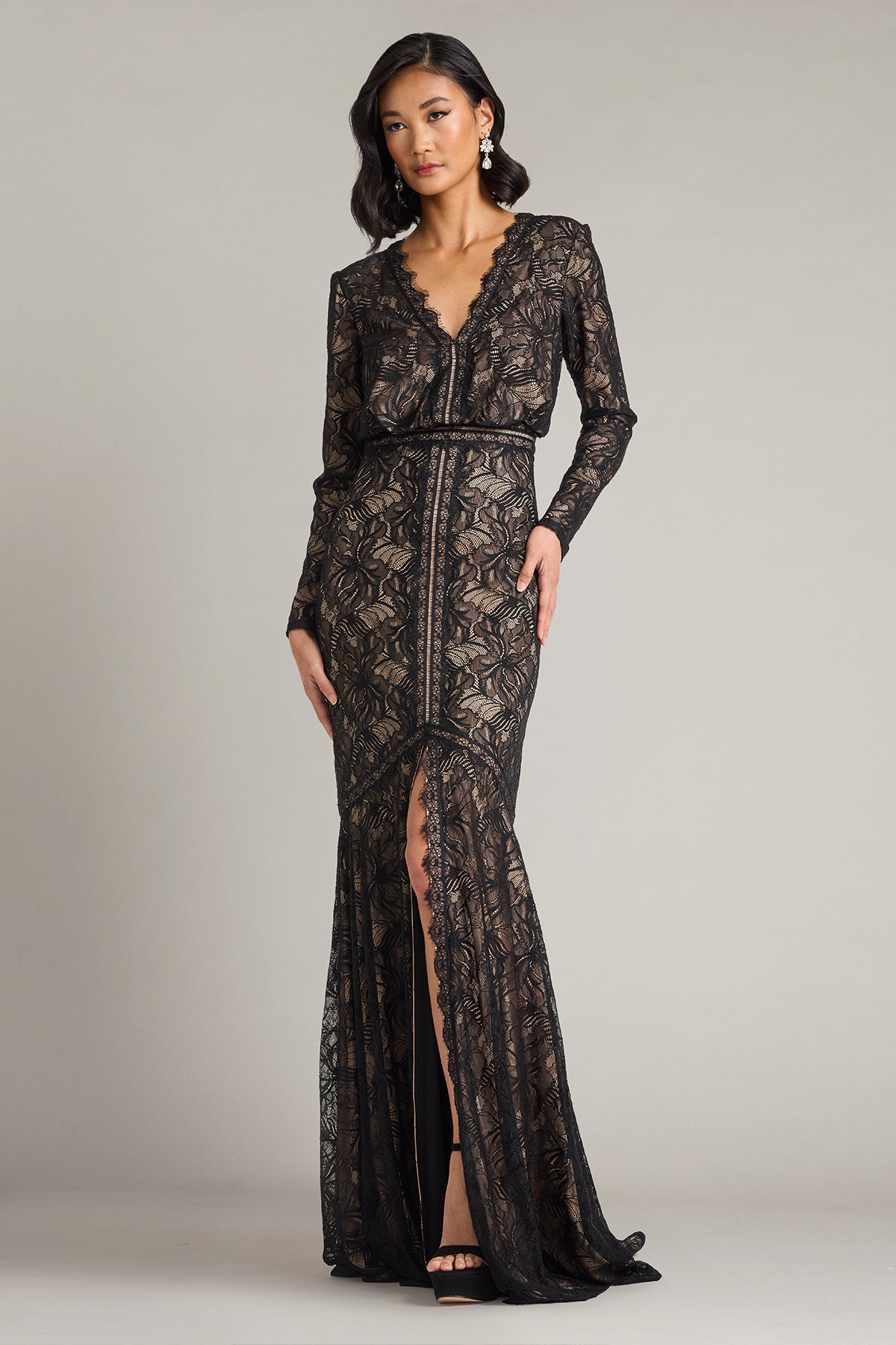 Carelli Orchid Lace Gown-BK/ND Front