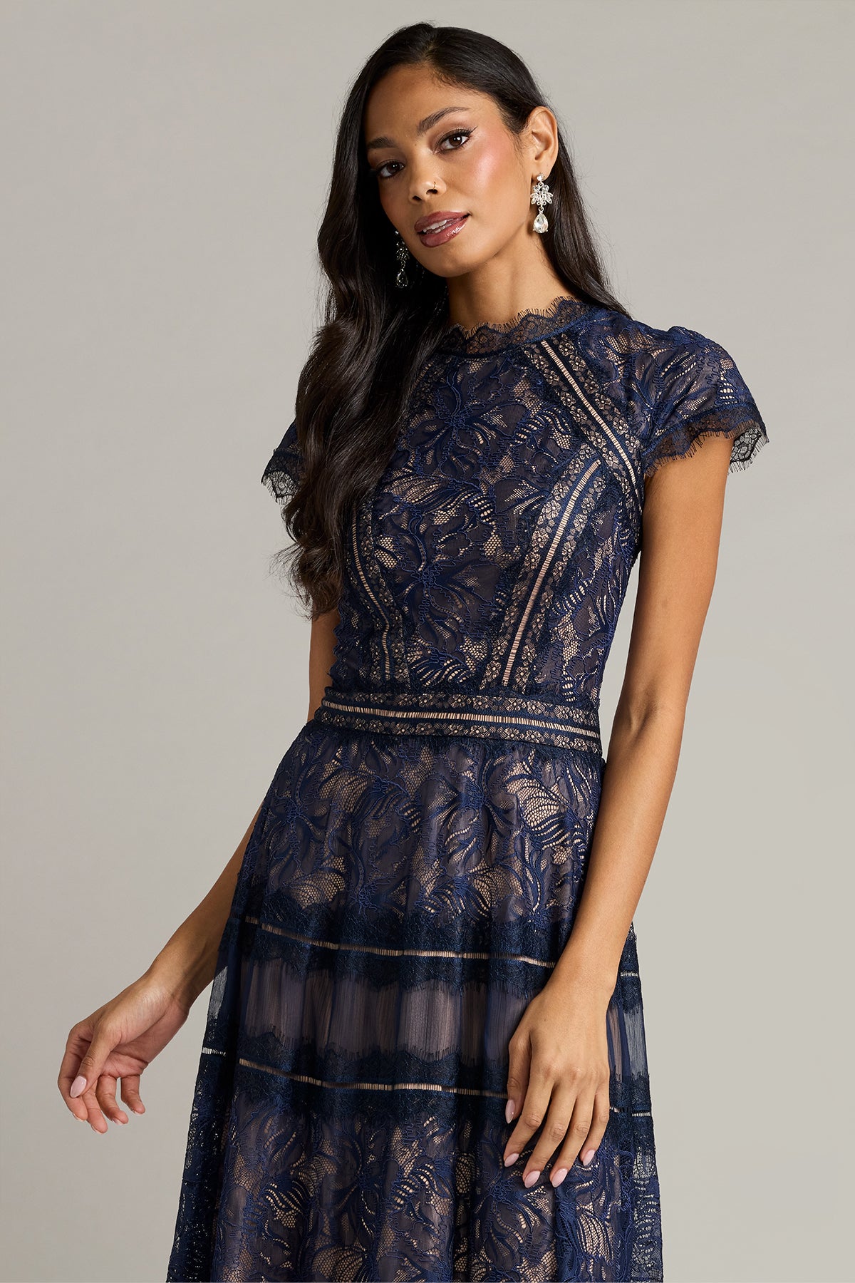 Ahern Orchid Lace Midi Dress-RN/ND Crop