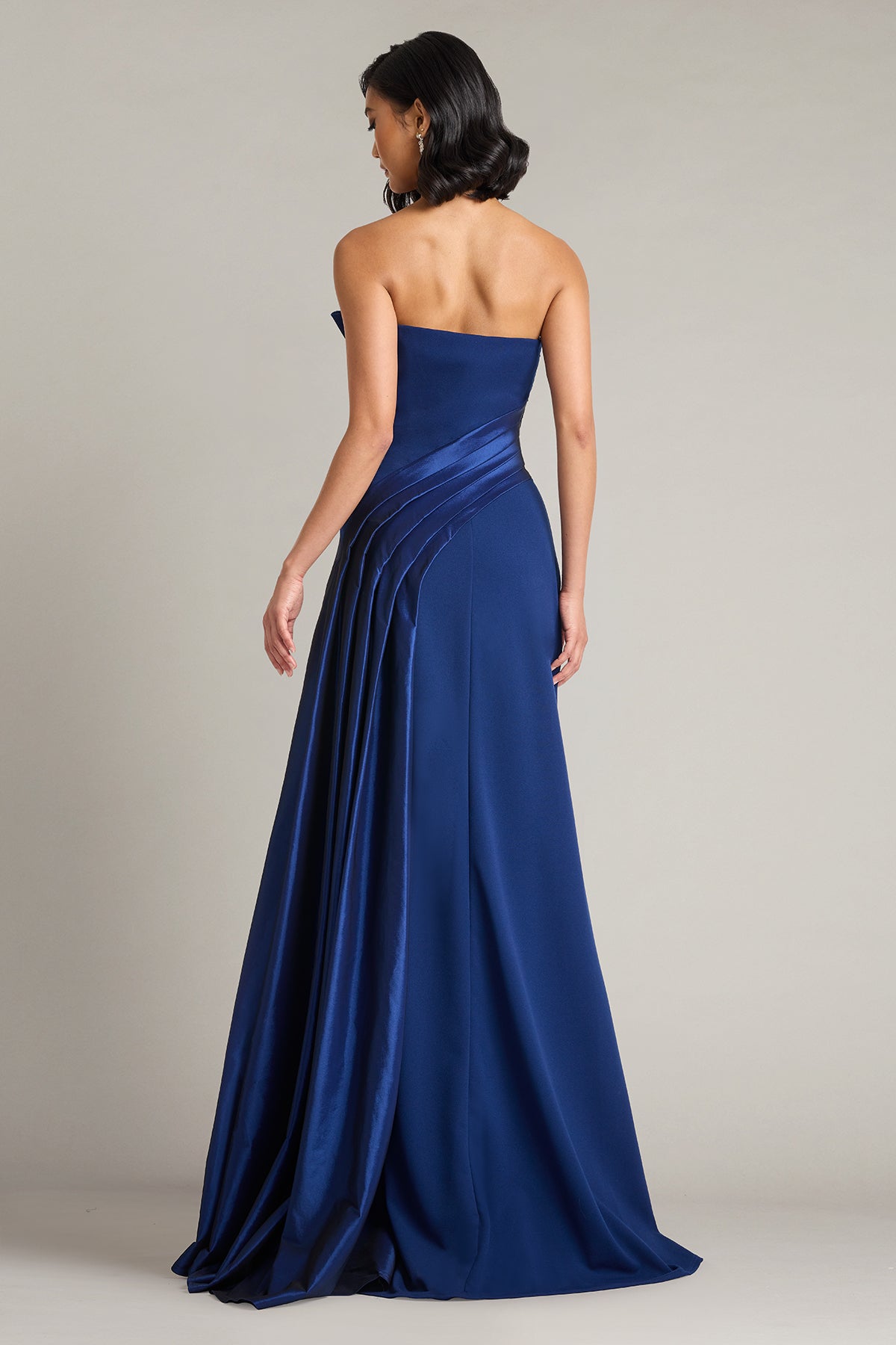 Belair Strapless Draped Gown-NAVY Back