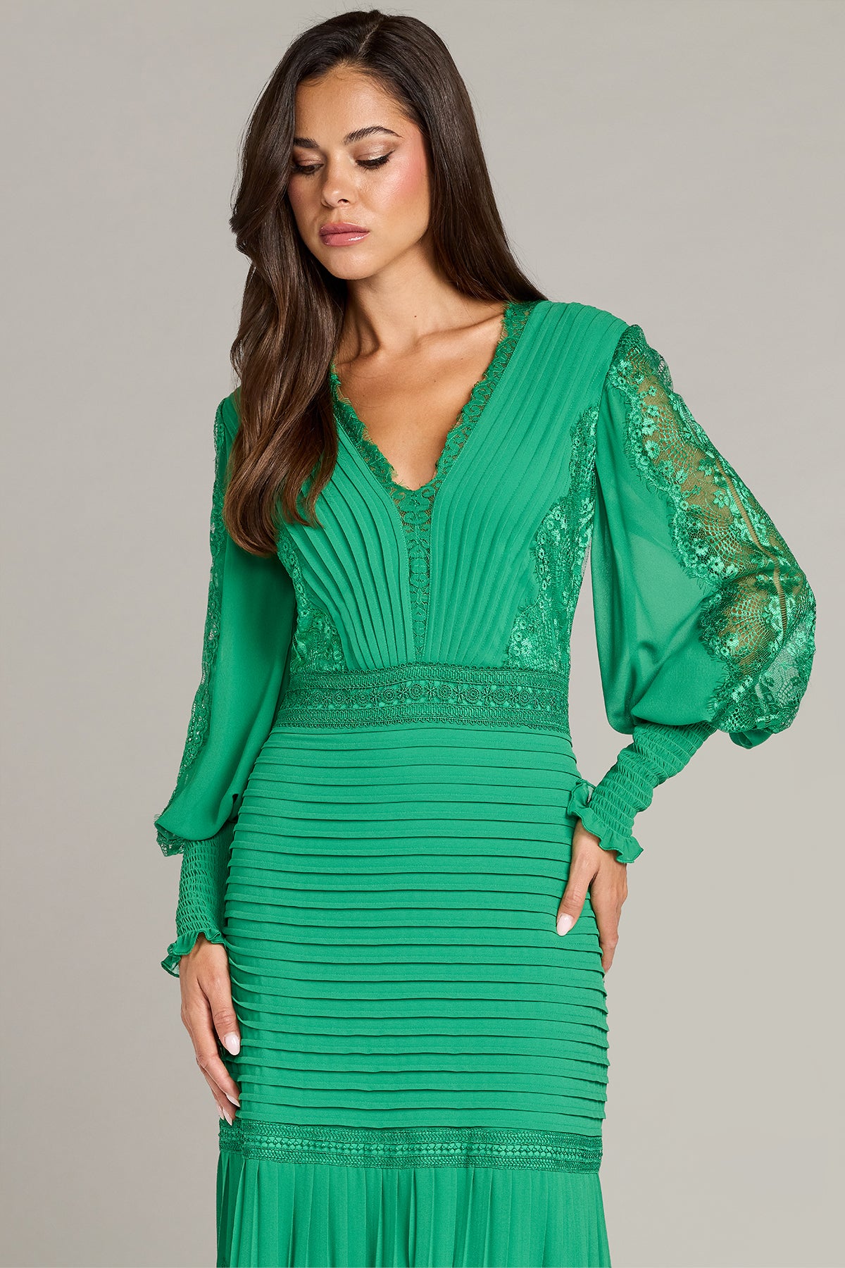 Nyssa Bishop Sleeve Gown – Tadashi Shoji Official Online Boutique