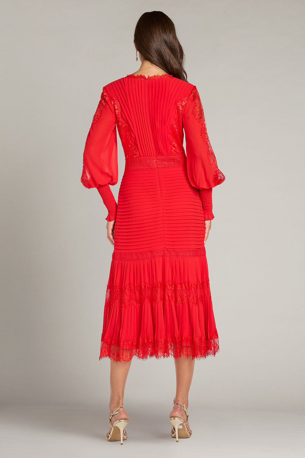 Nyssa Bishop Sleeve Dress-CHERY Back
