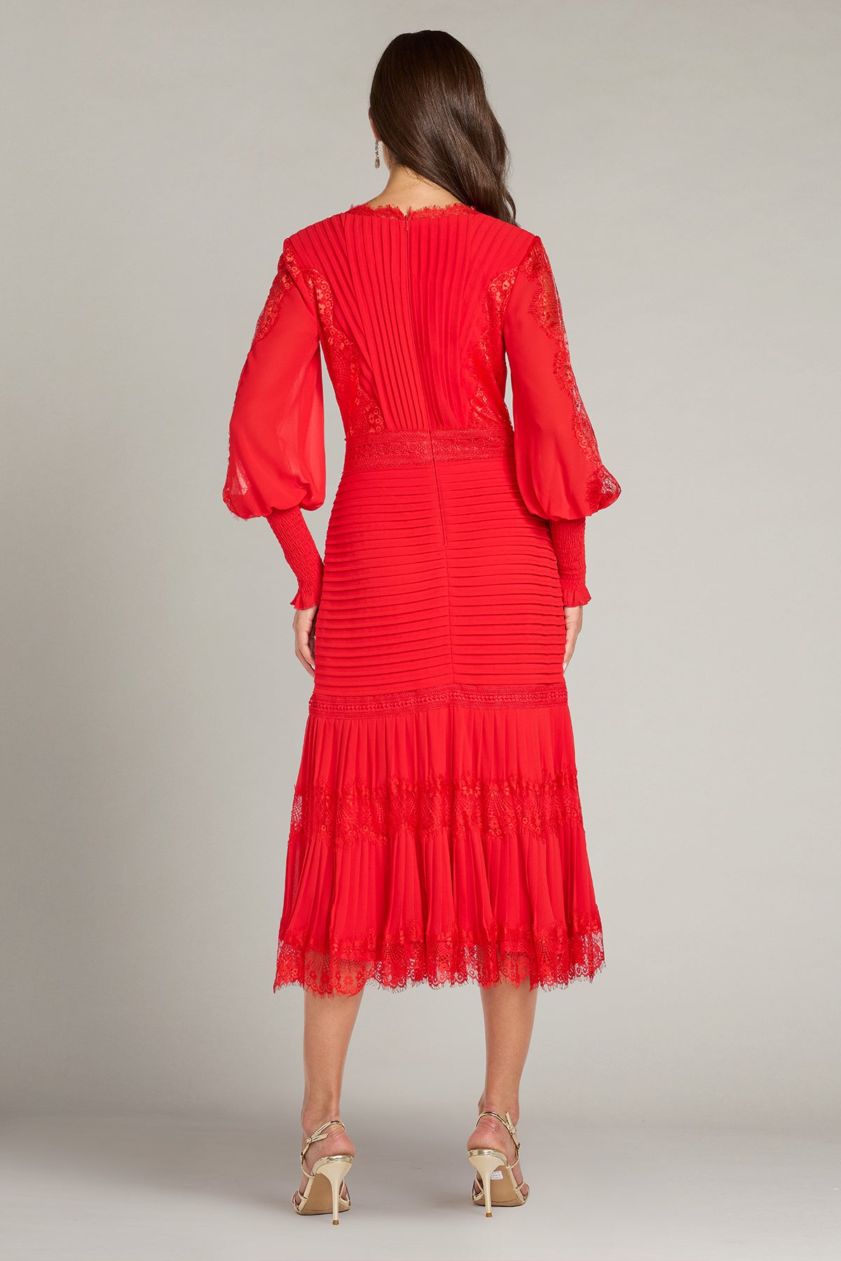 Nyssa Bishop Sleeve Dress-CHERY Back