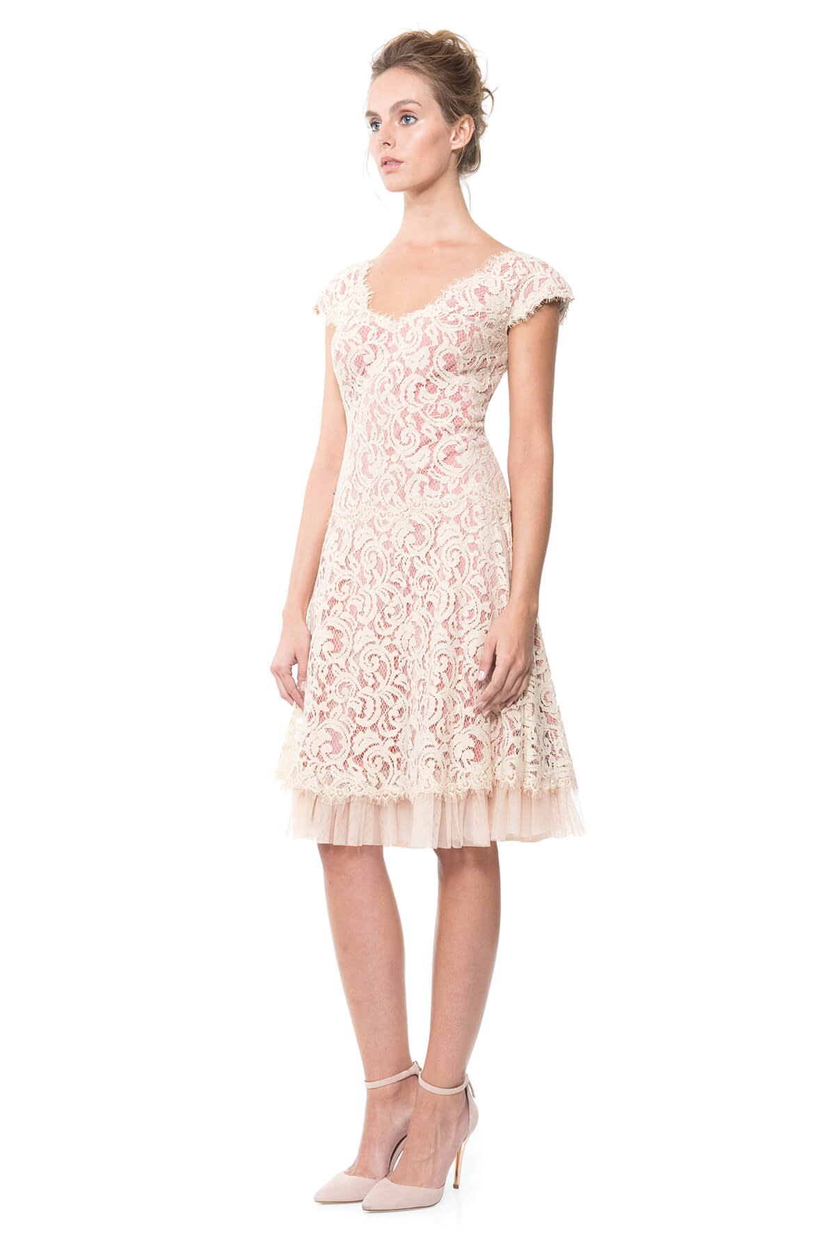 Lace Cap Sleeve Dress