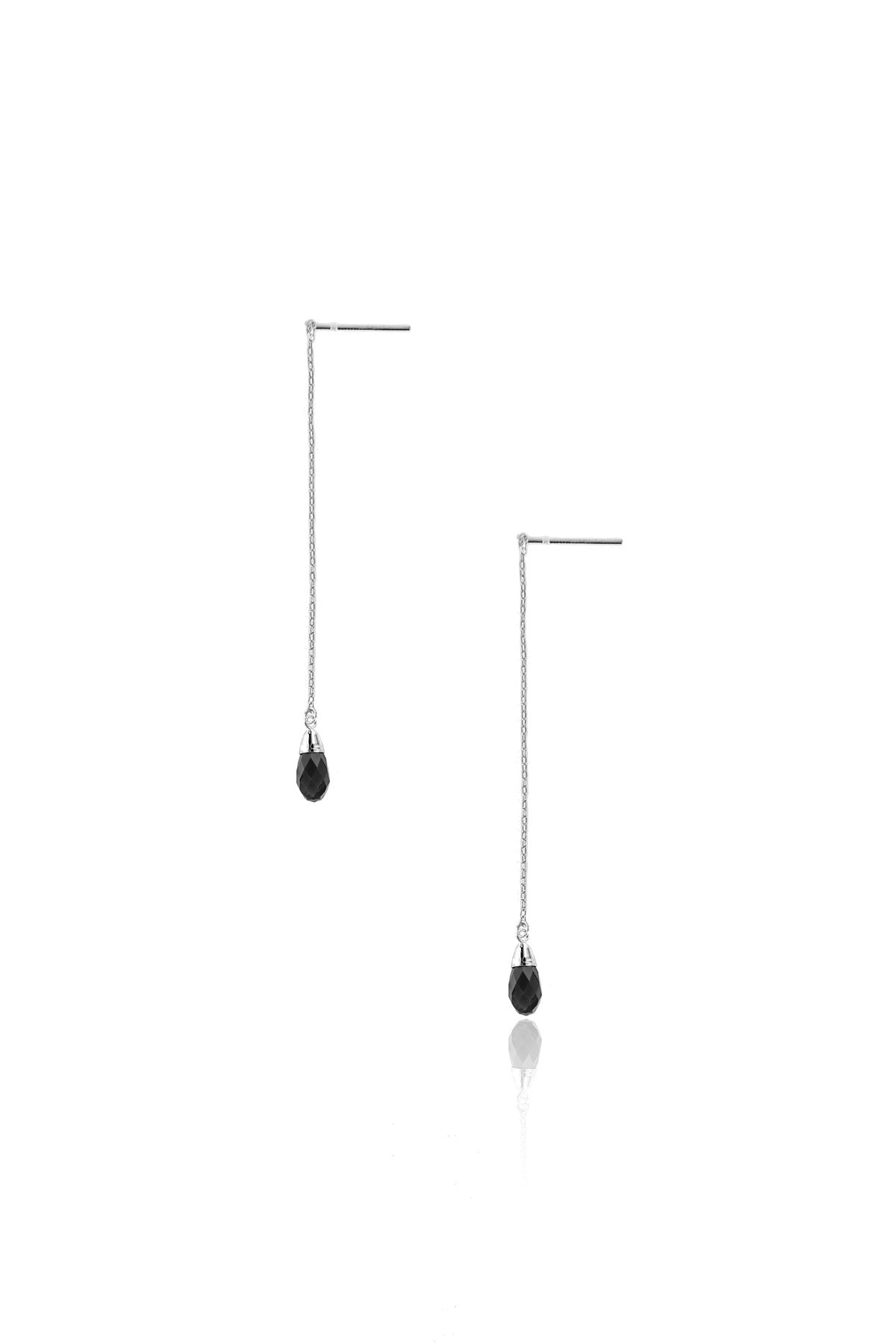 Tadashi Shoji - Sterling Silver Swarovski Crystal Drop Long Earrings