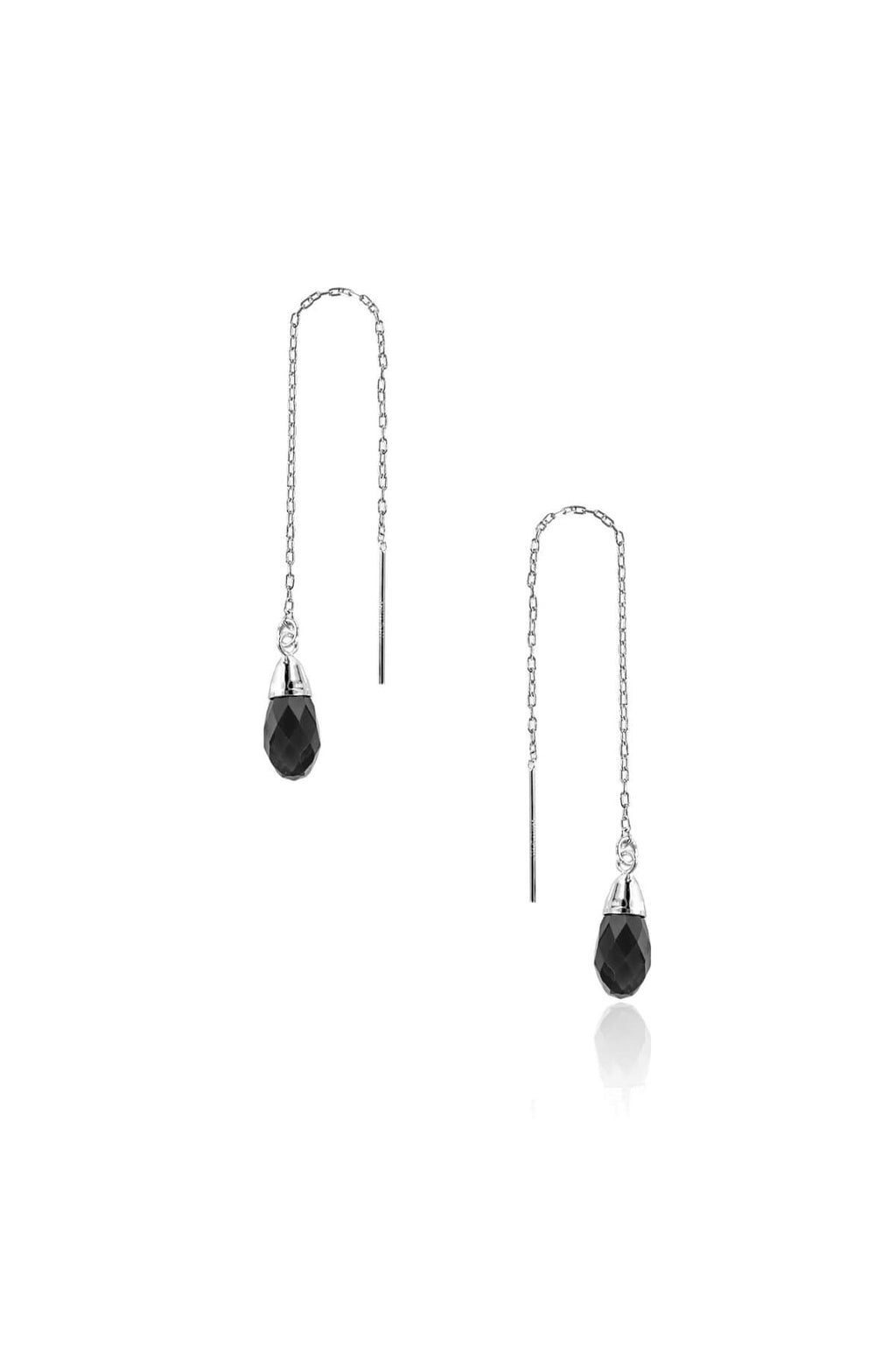 Tadashi Shoji - Sterling Silver Swarovski Crystal Drop Long Earrings