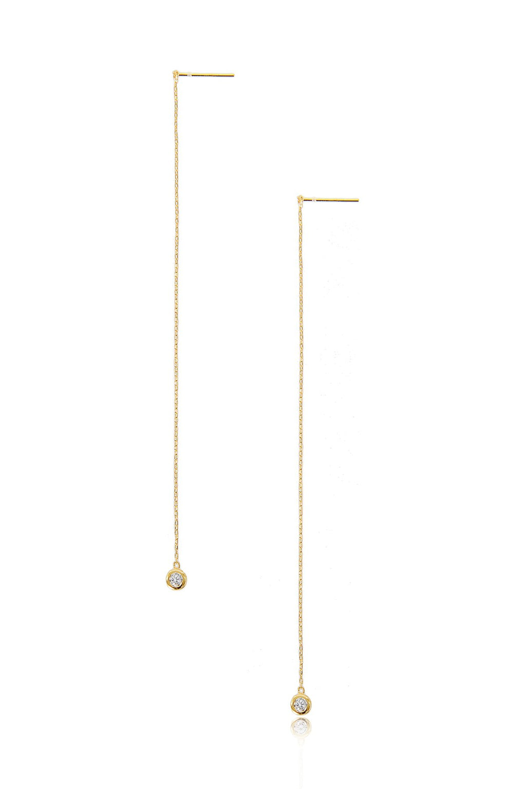 Tadashi Shoji - Gold Diamond Drop Long Earrings