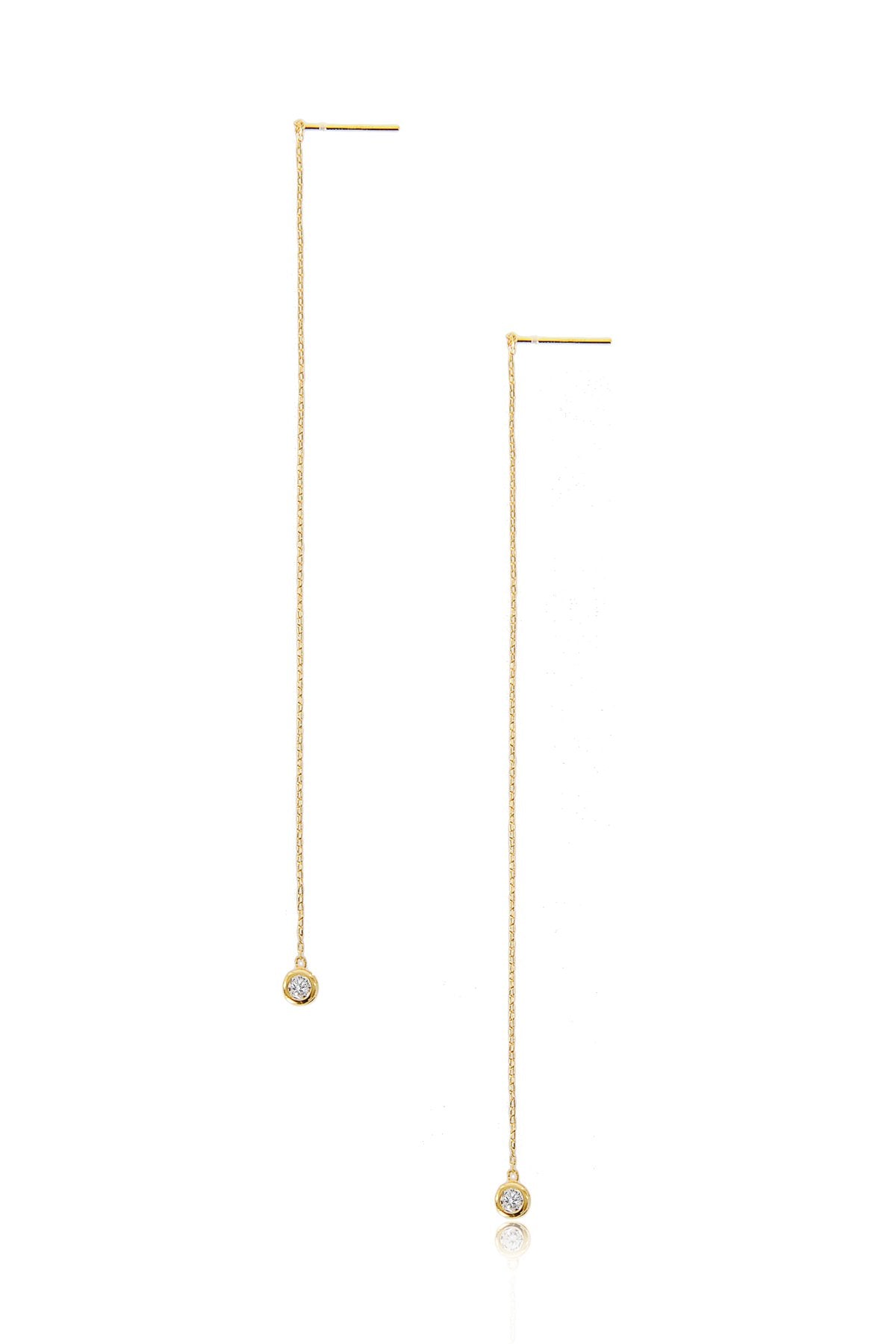 Tadashi Shoji - Gold Diamond Drop Long Earrings