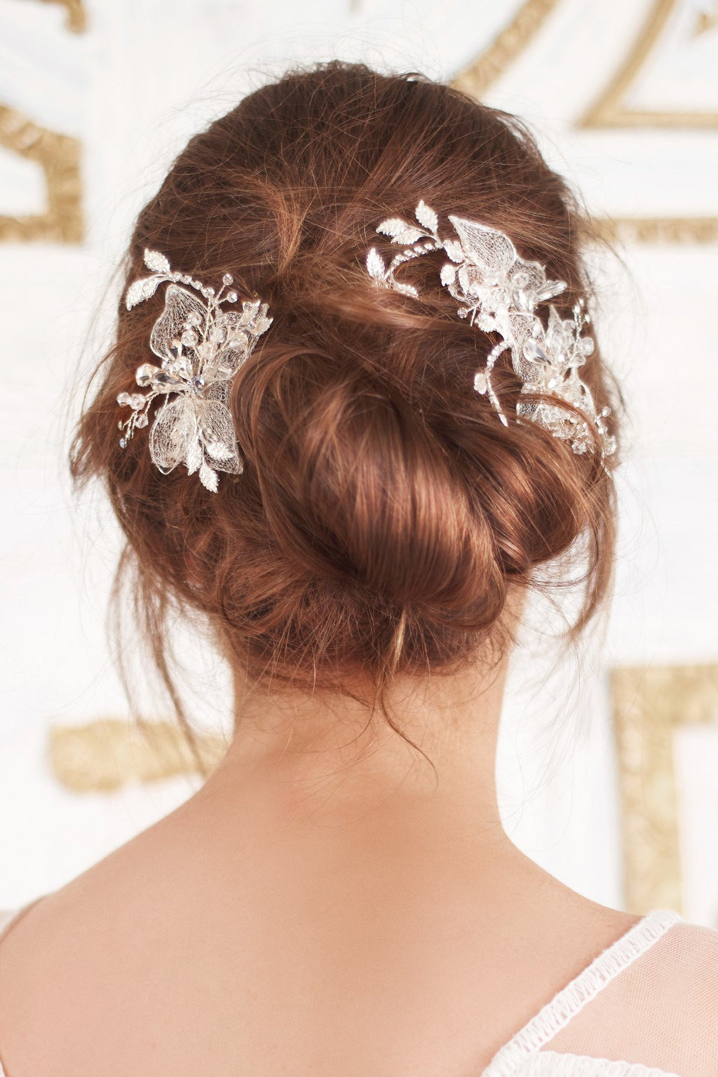 Tadashi Shoji - Nina Silver Petal Hair Pins