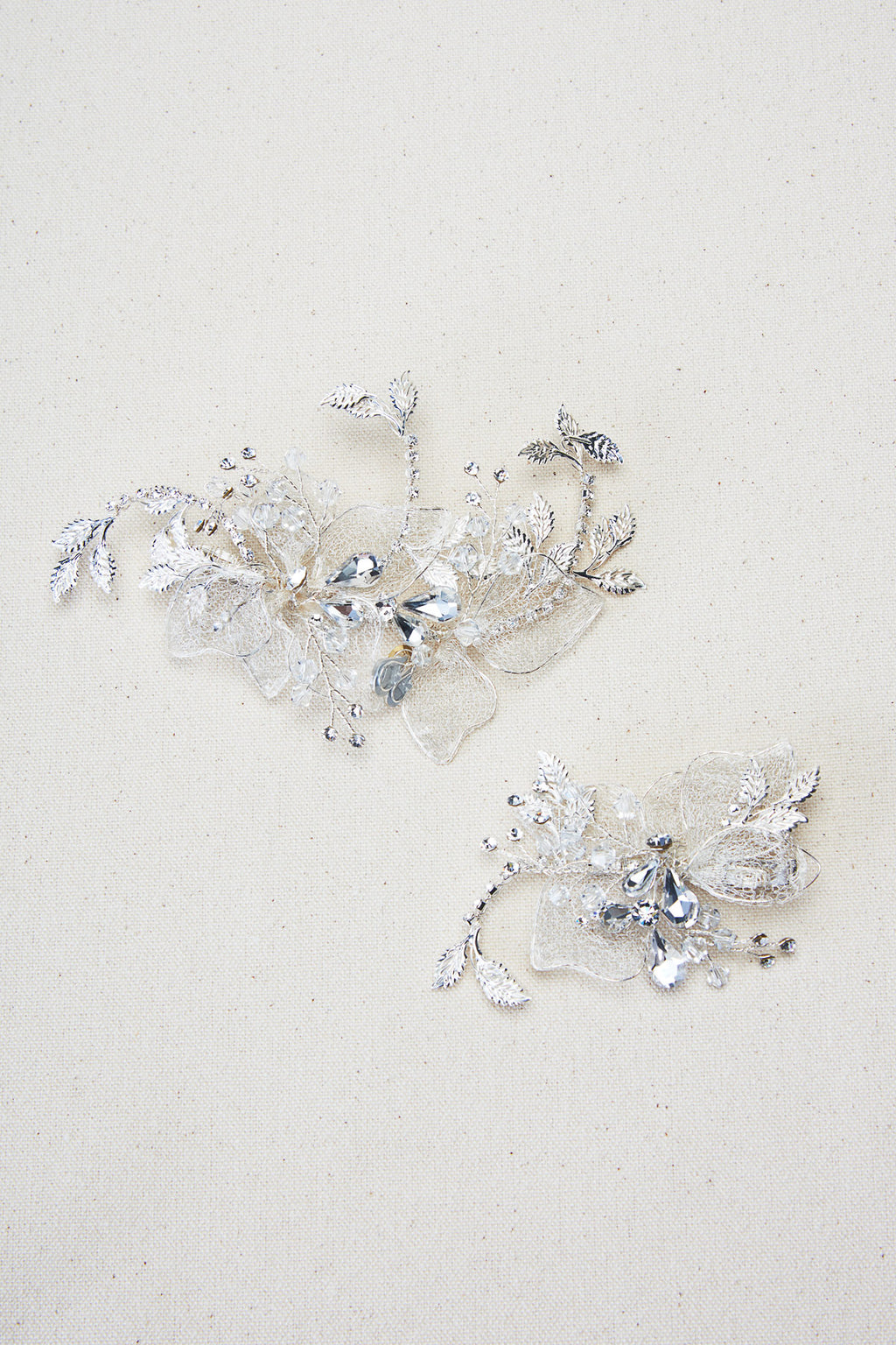 Tadashi Shoji - Nina Silver Petal Hair Pins