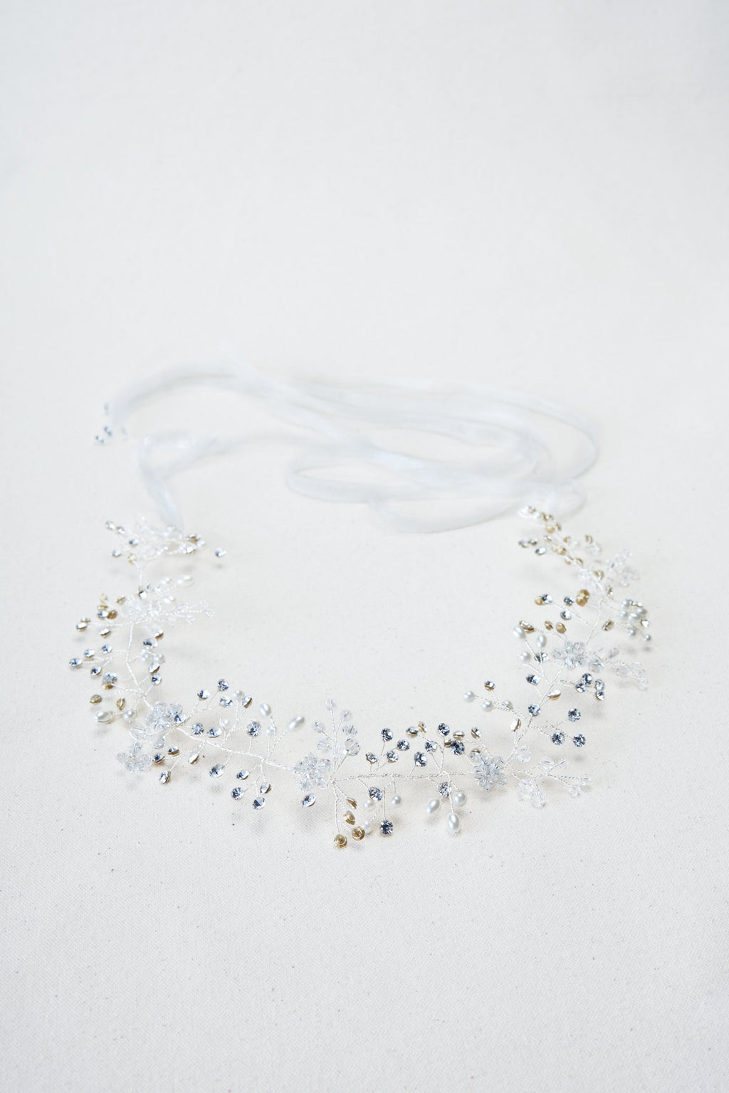 Tadashi Shoji - Sienna Rhinestone x Pearl Ribbon Headpiece