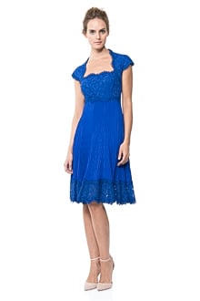 Pintuck Jersey and Lace Sheath