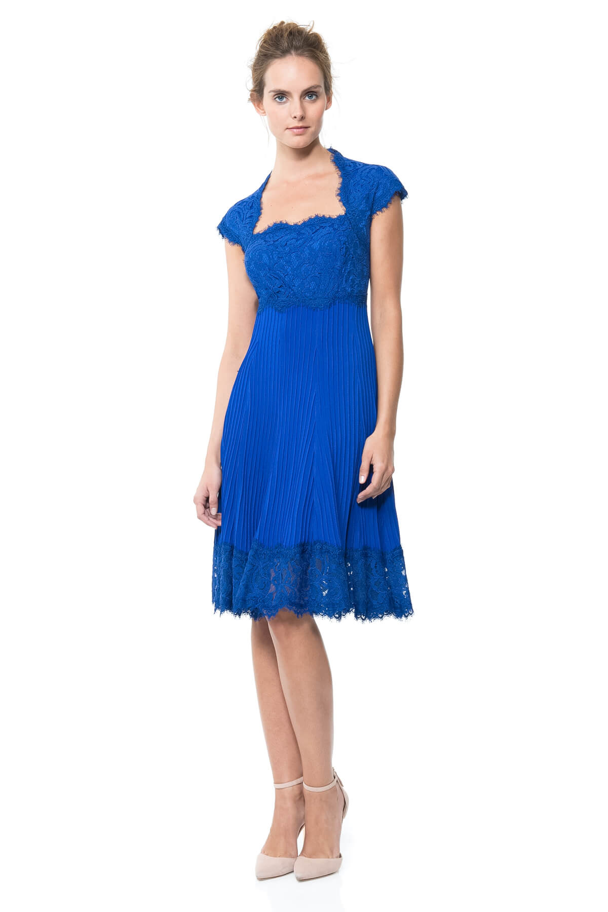 Pintuck Jersey and Lace Sheath
