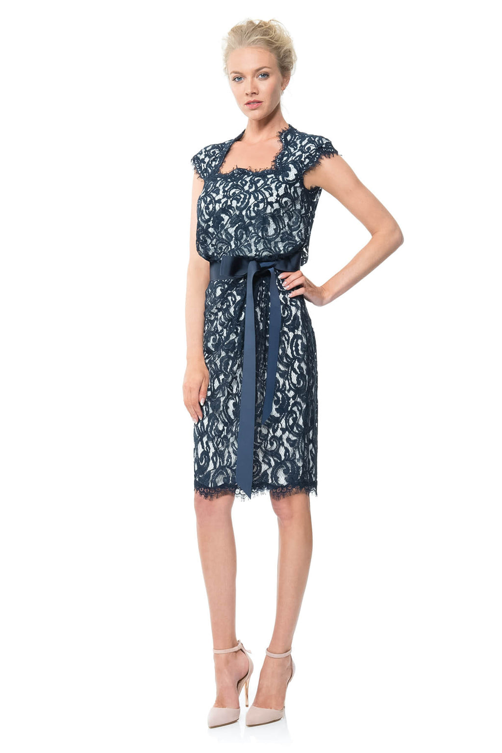 Lace Blouson Dress