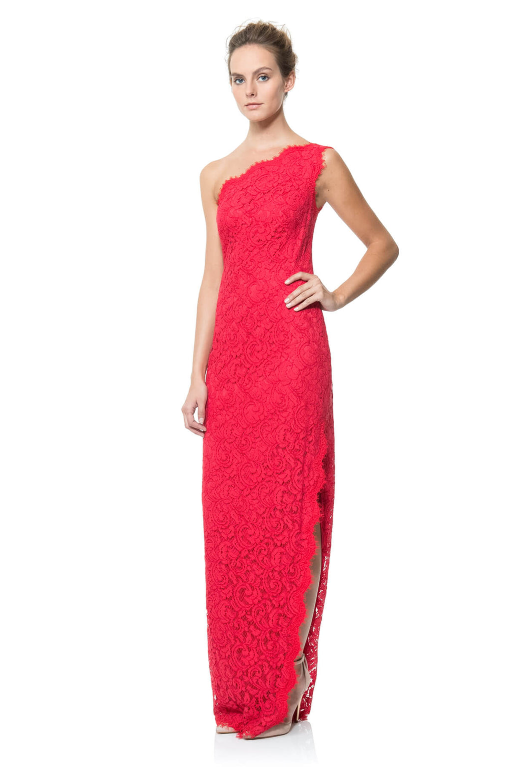 Lace One Shoulder Gown