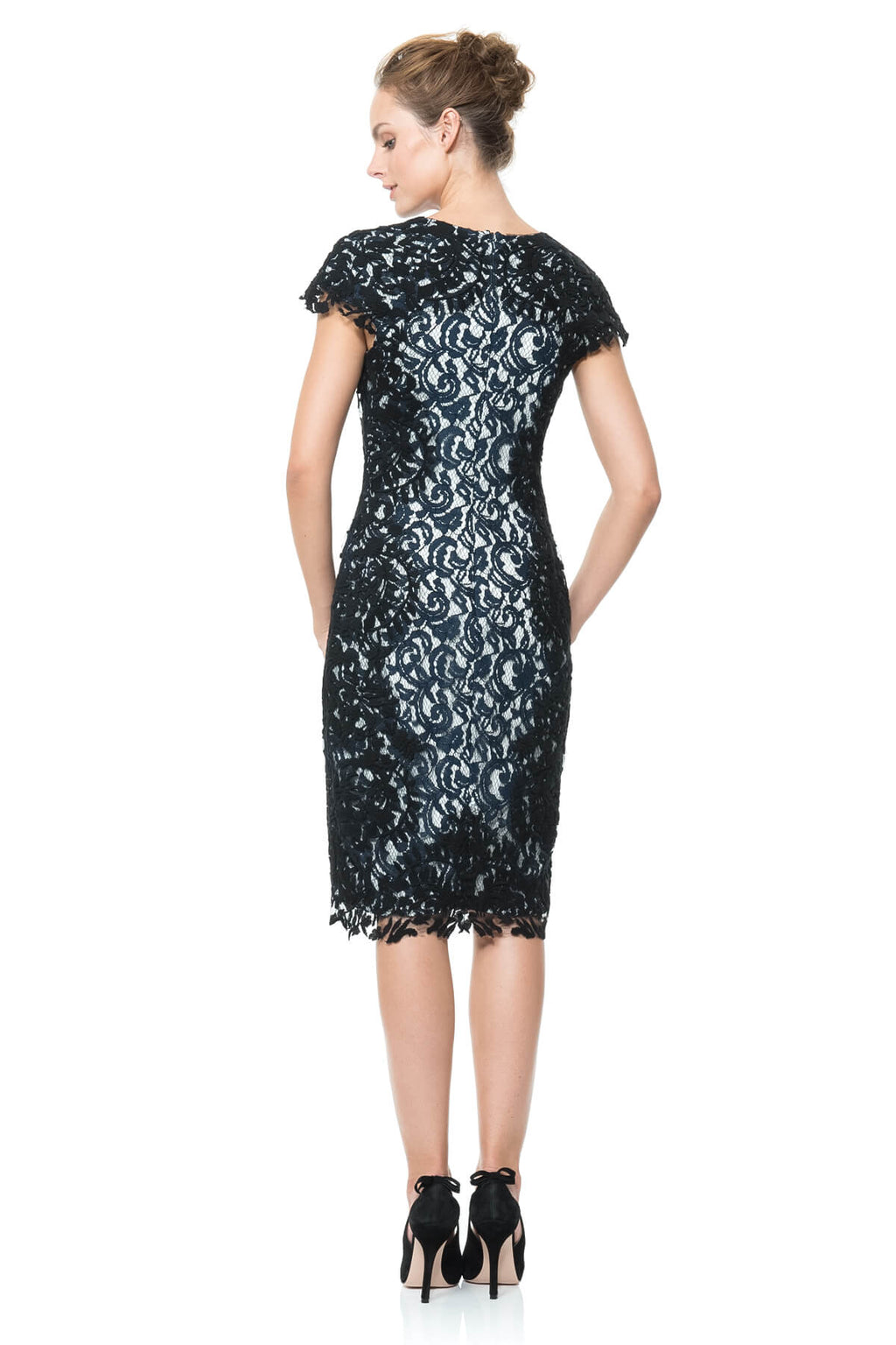 Contrast Embroidered Lace Panel Dress