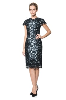 Contrast Embroidered Lace Panel Dress