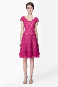 Lace Cap Sleeve Dress in Wild Orchid