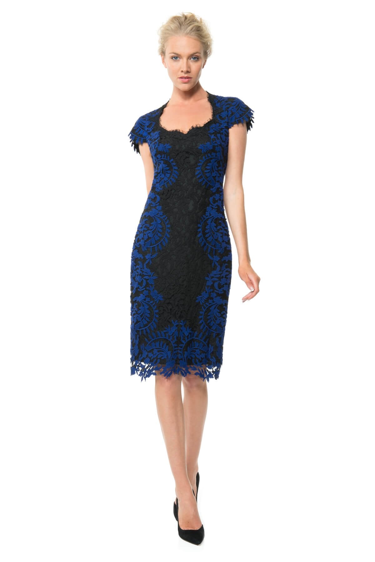 Contrast Lace Panel Dress