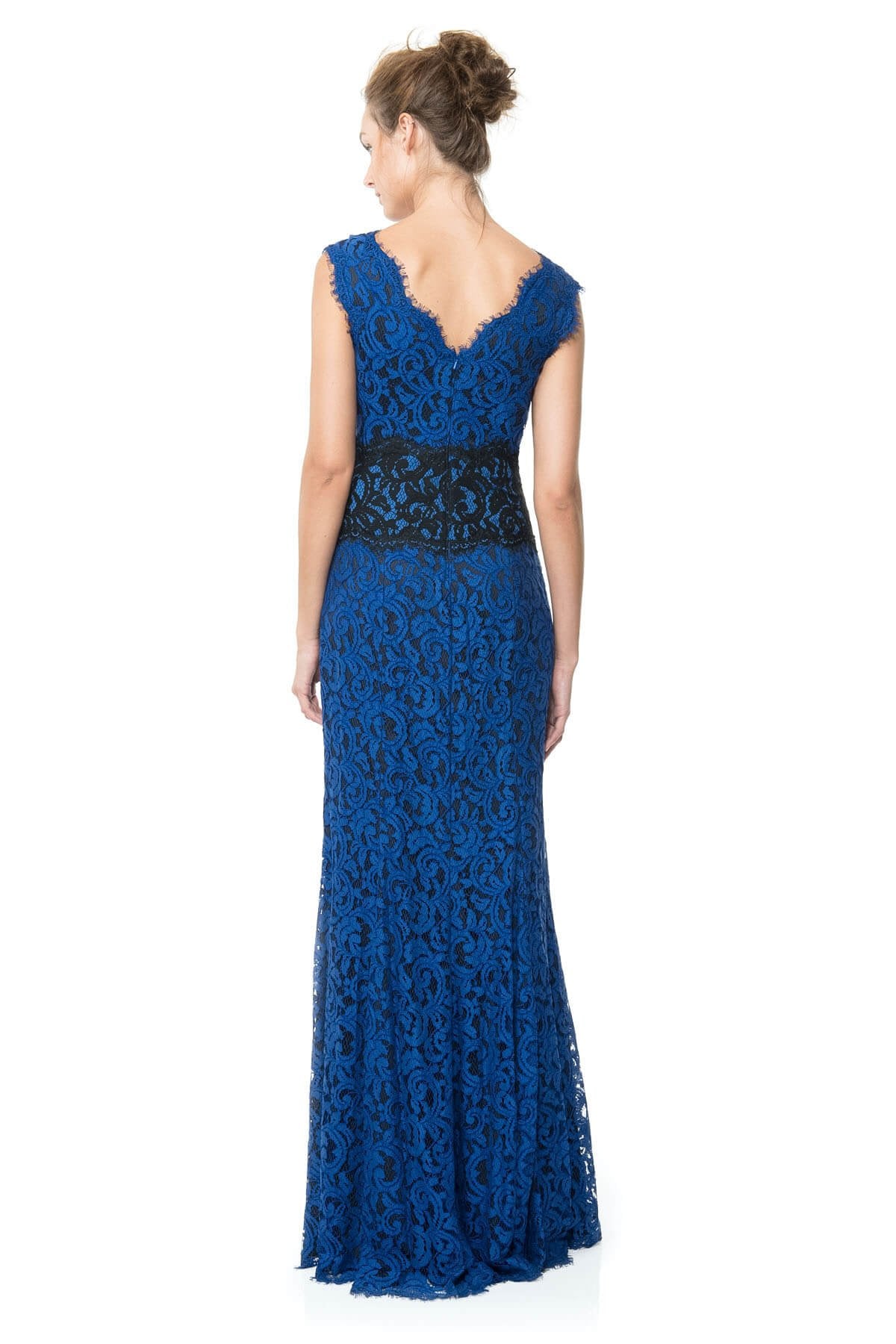 Contrast Lace Waist Gown