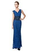 Contrast Lace Waist Gown