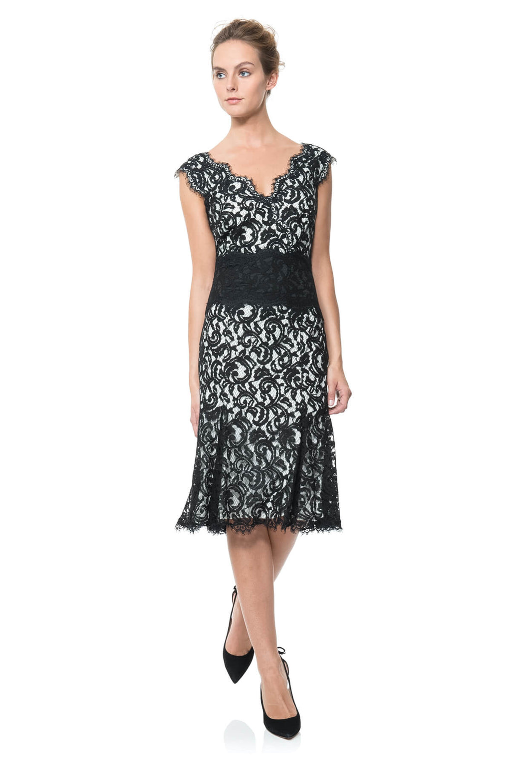 Contrast Lace Waist Dress
