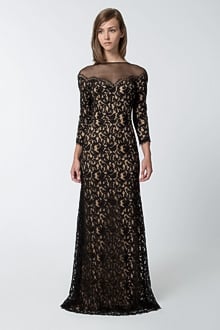 Lace Gown with Illusion Neckline