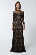 Lace Gown with Illusion Neckline