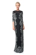 Paillette Lace Panel Gown