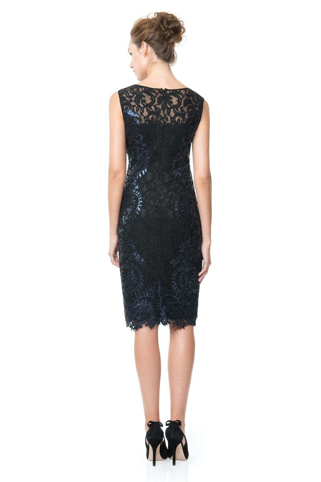 Paillette Lace Panel Dress