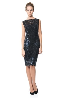 Paillette Lace Panel Dress