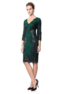Paillette Lace Panel Dress