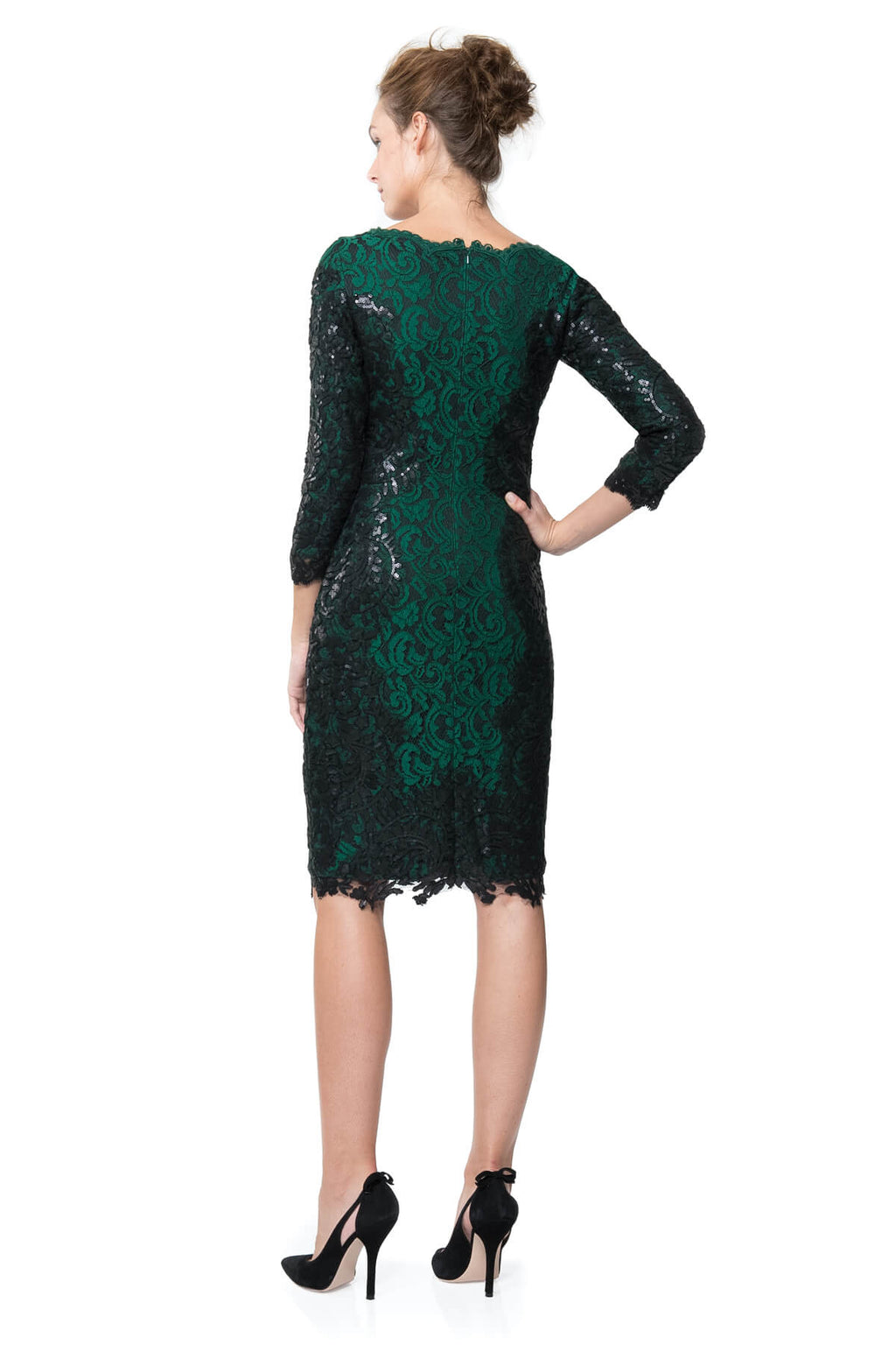 Paillette Lace Panel Dress