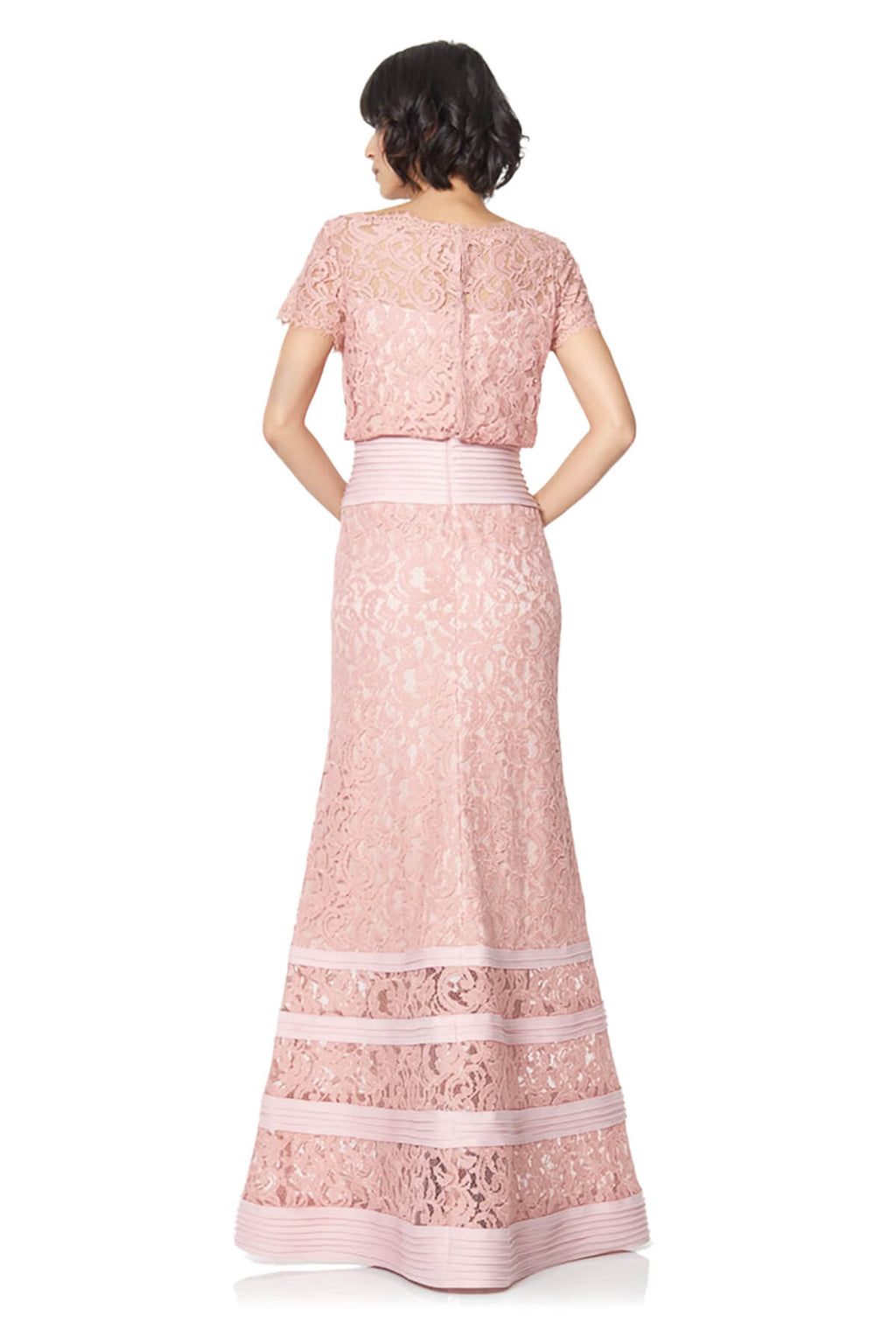 Tadashi Shoji - Blouson Waist Embroidered Lace Gown
