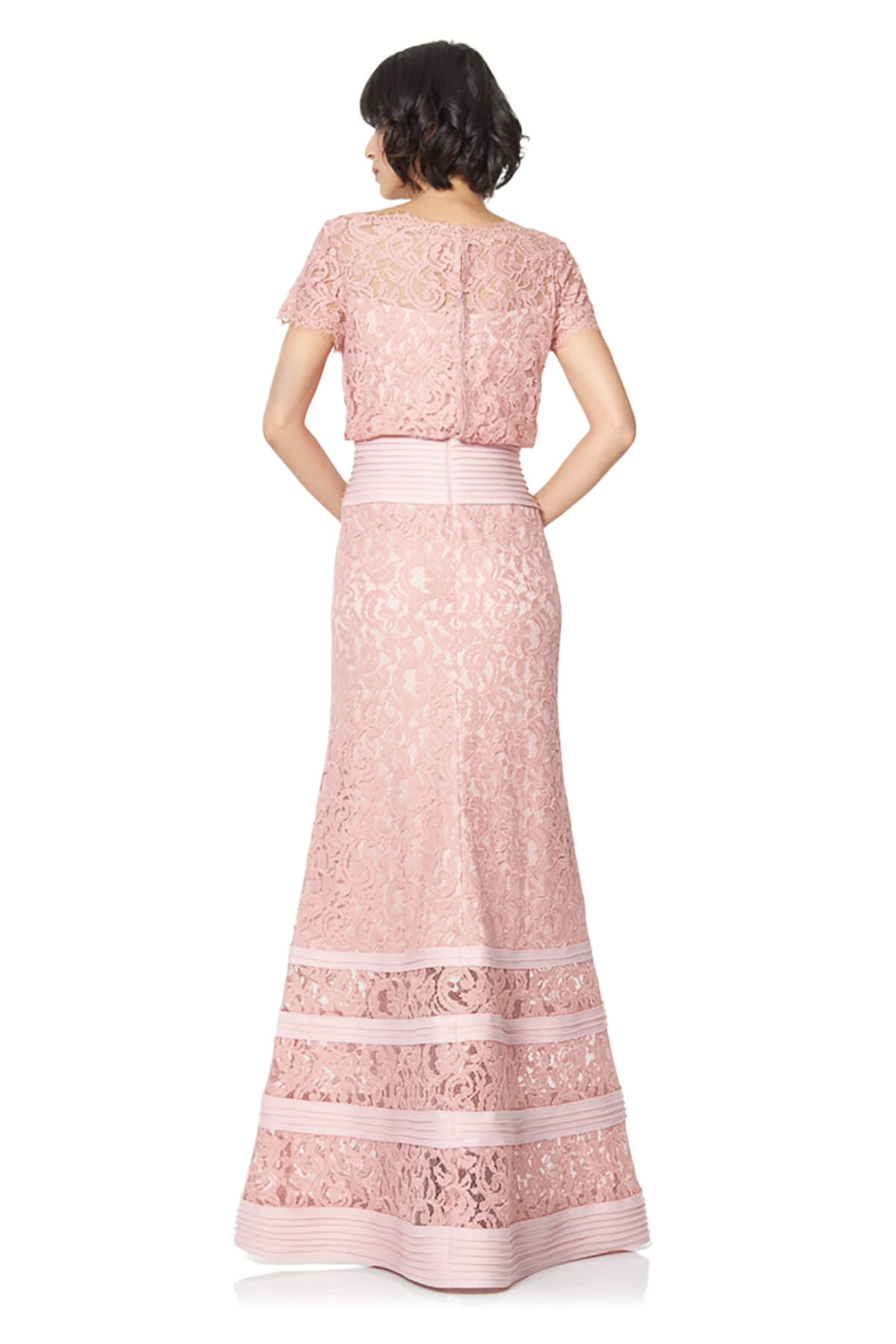 Tadashi Shoji - Blouson Waist Embroidered Lace Gown