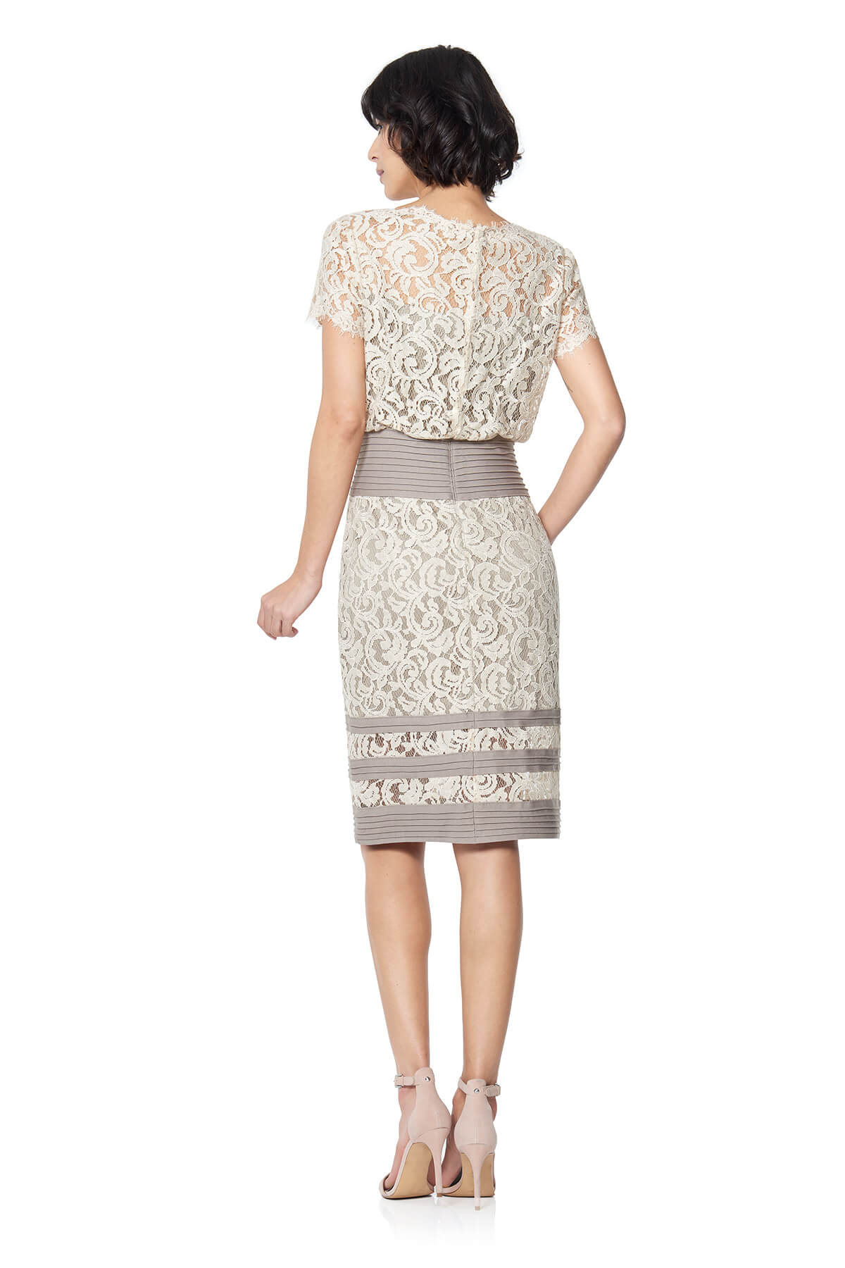 Tadashi Shoji - Blouson Waist Embroidered Lace Dress