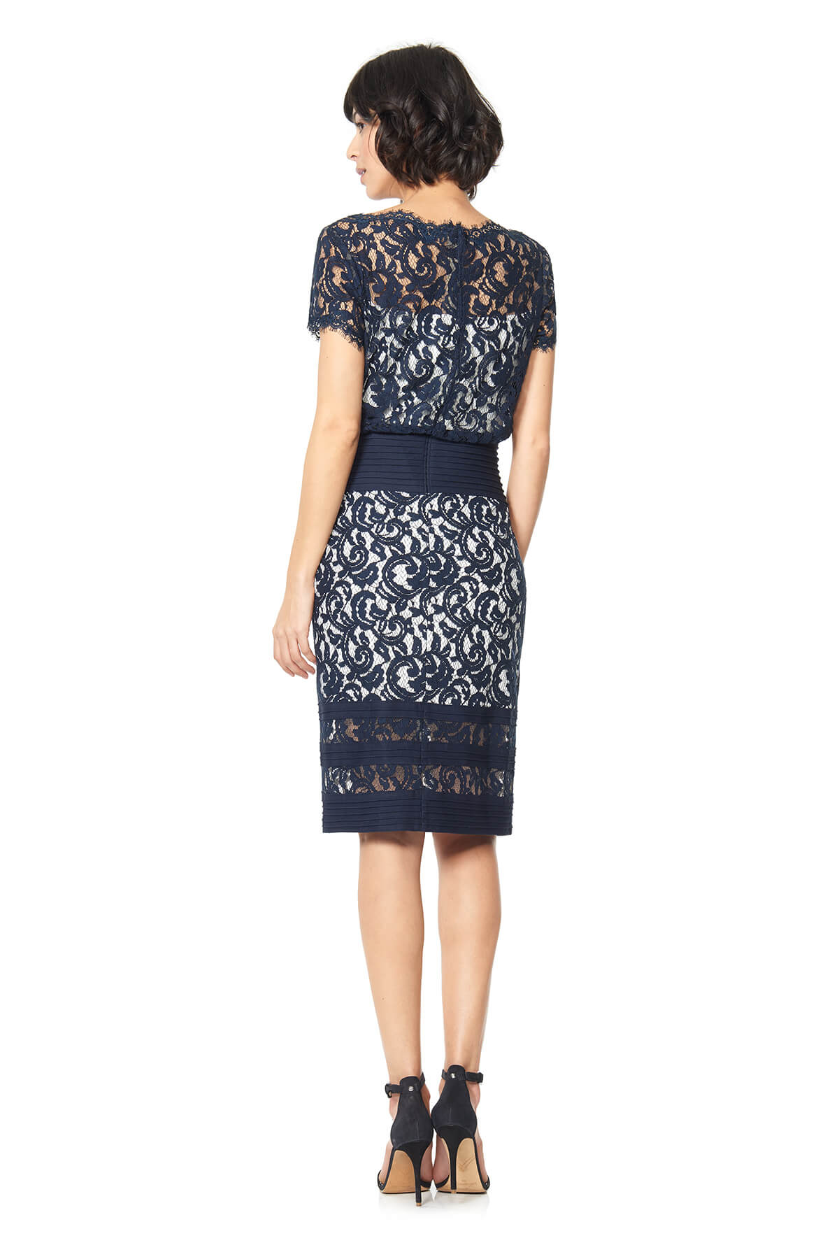Tadashi Shoji - Blouson Waist Embroidered Lace Dress