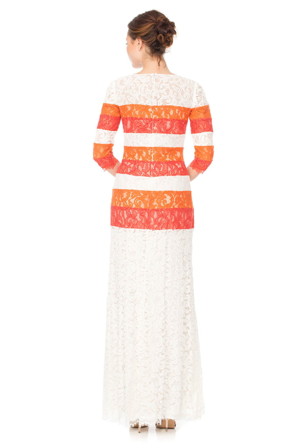 Ombre Lace 3/4 Sleeve Gown