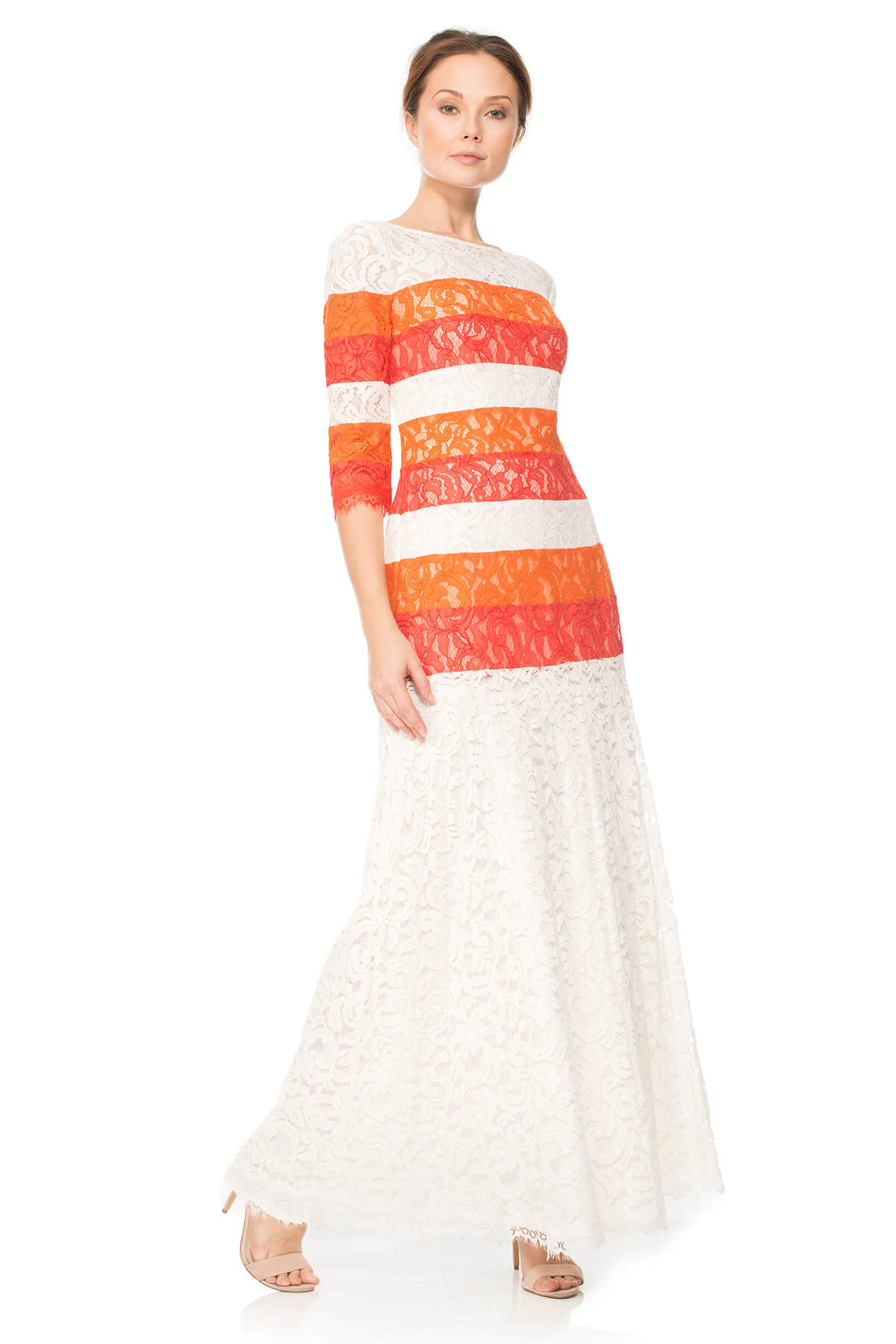 Ombre Lace 3/4 Sleeve Gown