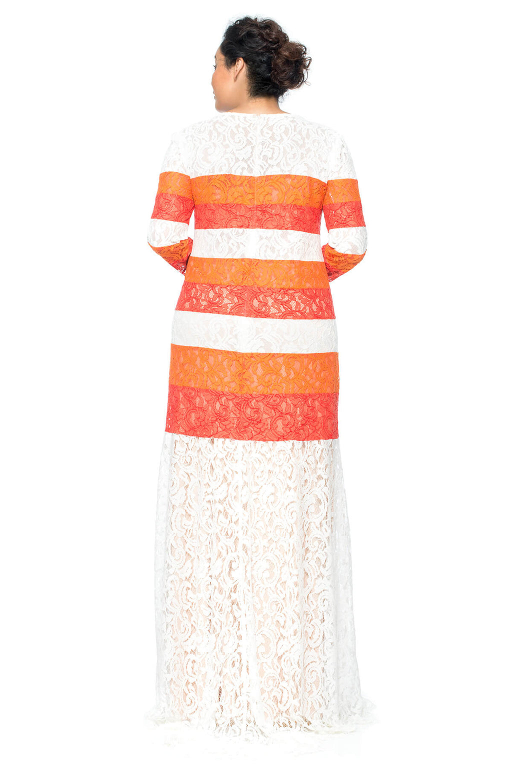Ombre Lace 3/4 Sleeve Gown - PLUS SIZE
