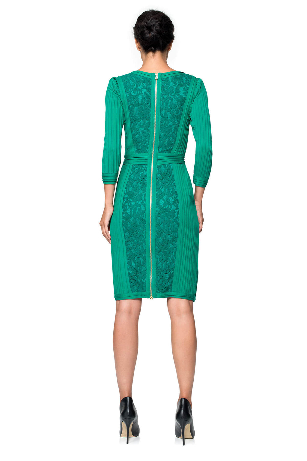 Lace Boatneck 3/4 Sleeve Dress