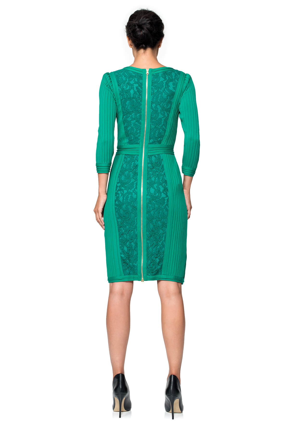 Lace Boatneck 3/4 Sleeve Dress