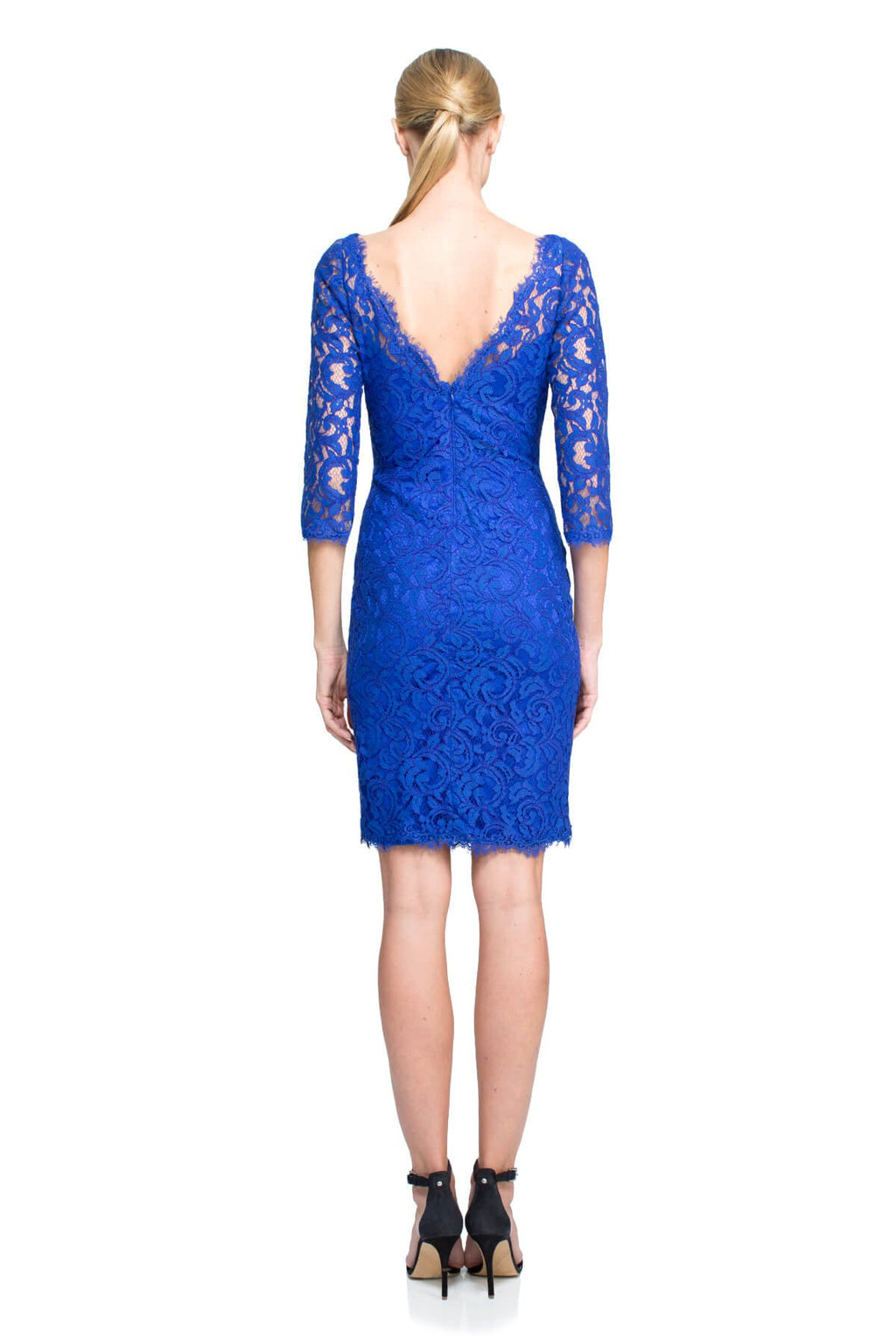 Tadashi Shoji Petite - Embroidered Lace 3/4 Sleeve Sheath Dress