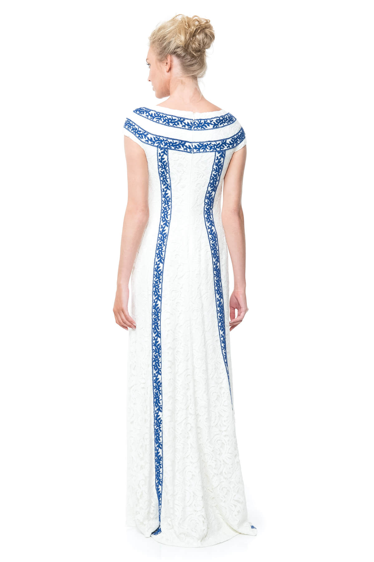 Contrast Banded Lace Gown