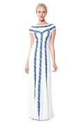 Contrast Banded Lace Gown