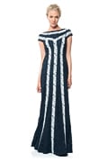 Contrast Banded Lace Gown