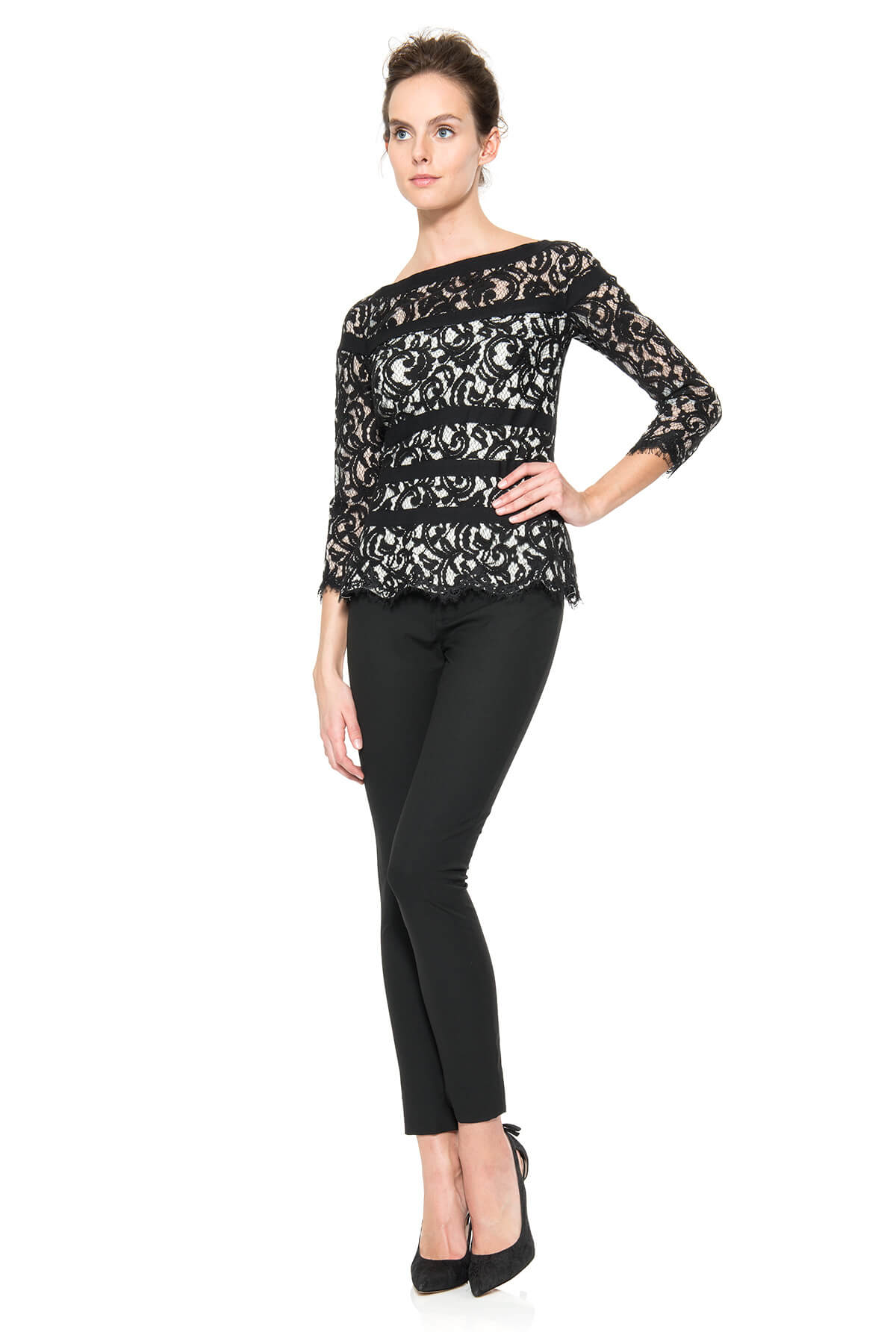 Paillette Embroidered Lace Banded Dress