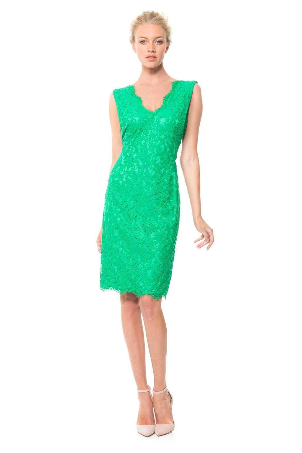 V-Neck Lace Sheath
